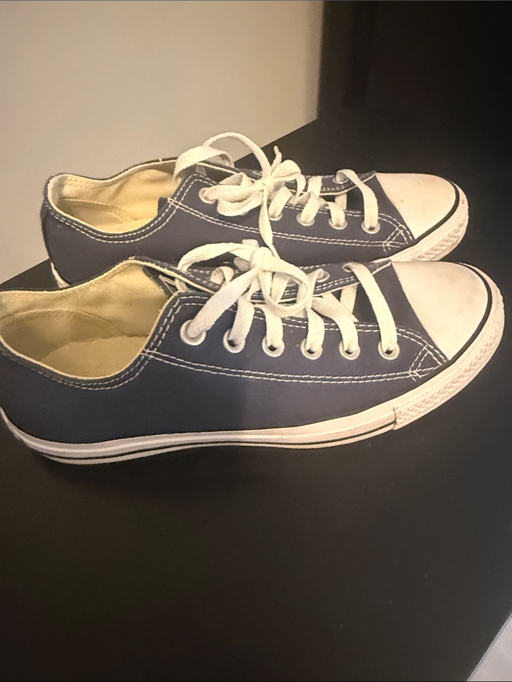 Navy Low-Top Converse Canvas Sneakers with White Accents